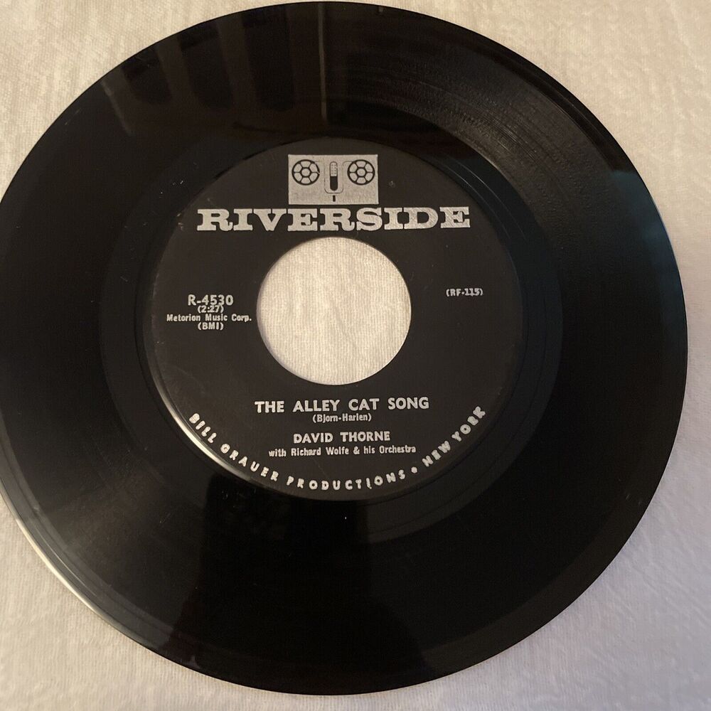 David Thorne The Moon Was Yellow /The Alley Cat Song 45RPM Riverside 1962